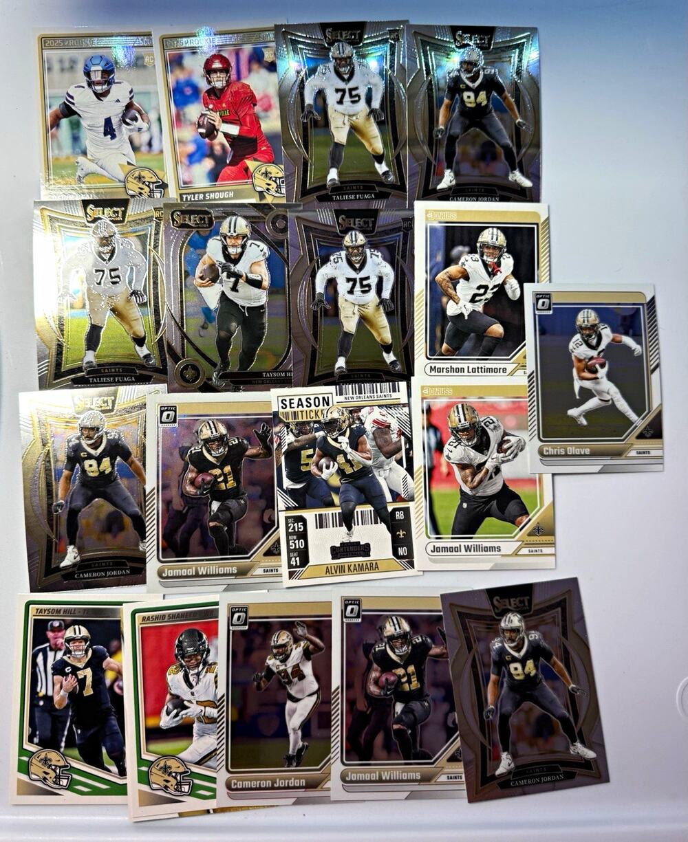 New Orleans Saints Panini Select Donruss Optic Rookie Cards Lot Of 18